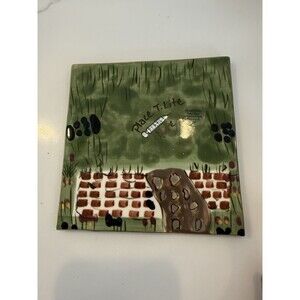 Blue Sky Tea Lite Painted Ceramic Tile Medical Clinic Heather